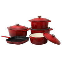Juegos de Utensilios de Cocina de Hierro Fundido Esmaltado Antiadherentes Personalizados de Alta Calidad para el Hogar y la Cocina, Venta al por Mayor