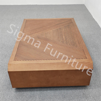 Sigma Mobilier de salon moderne au design minimaliste Table basse rectangulaire en bois massif pour salon et bureau
