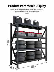 מערכת מדפים למשא כבד ללא ברגים |   מדף אחסון רב תכליתי בעל 4 שכבות לתעשייה, למחסנים ולמוסכים - Product Image 3