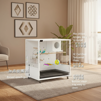 Grande volière premium en bois et verre pour l'élevage de perroquets, idéale pour les magasins d'animaux et les hôtels pour animaux.