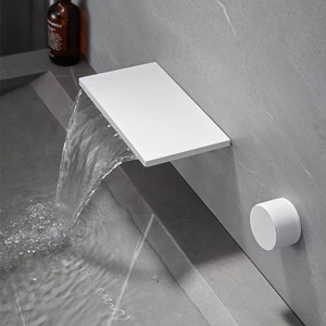 Waterfall Bathtub Faucet Wall Mounted Rectangular Shower Head Single Handle Dual Control XB-B004 - Product Image 4
