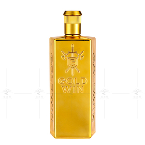 Botella de Vidrio Cuadrada Dorada con Etiqueta Personalizada para Ginebra, <span class=keywords><strong>Vodka</strong></span> de 700 ml, Logotipo en Relieve Dorado y <span class=keywords><strong>Azul</strong></span>, Tapa de Rosca para Bebidas - Product Image 2