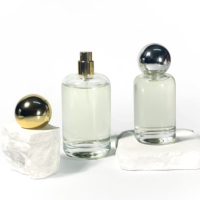Bouteilles en verre cylindriques de luxe avec couvercles, flacon d'huile d'olive 50 ml, flacon de parfum vide avec pompe pulvérisatrice 50 ml