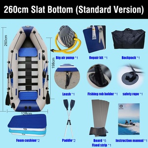 Bote Inflable <span class=keywords><strong>de</strong></span> <span class=keywords><strong>Pesca</strong></span> Solarmarine para 3 Personas, 260 cm, 8.5 pies, con Piso <span class=keywords><strong>de</strong></span> Madera, Remos Opcionales y Motor Fuera <span class=keywords><strong>de</strong></span> Borda - Product Image 2