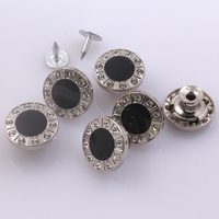 Desain Fashion Berkualitas Tinggi Kancing Jeans Logam Berhiaskan Batu Rhinestone 17mm untuk Denim