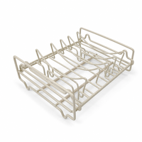 Égouttoir à vaisselle pliable compact et robuste en fil métallique pour assiettes et verres, idéal pour comptoir de cuisine et maison