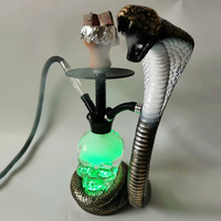 Narguilé portable à tube unique Shisha Design unique en résine en forme de serpent avec technique de miroir