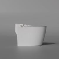 Toilette intelligente moderne, non électrique, blanche, de luxe, à capteur au pied, à chasse d'eau et fermeture lente, à poser au sol, avec siphon en S