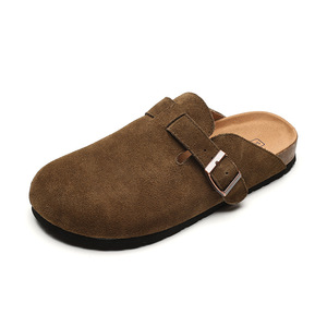 Sandales plates Birkenstocks de qualité supérieure en gros, fabriquées en Allemagne, pour l'extérieur, mules, sabots en cuir, daim, semelle en liège, sabots solides Birkenstocks - Product Image 4
