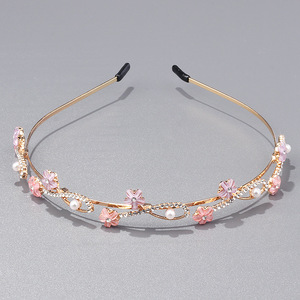 Double Layer Hairbands <b>Wedding</b> Hair <b>Accessories</b> Pearl Rhinestone Headbands Bridal Headpieces - Product Image 3