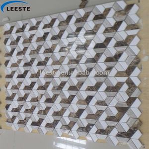 Ubin Mosaik Segi Enam Berwarna (Putih Ek + Kaisar Gelap + Marmer Putih Murni) - Product Image 4