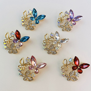 Colorful Crystal Rhinestone Flower Brooch <b>Pin</b> Silver Plated Alloy Women's Fashion Jewelry Accessory for Wedding Engagement - Product Image 2
