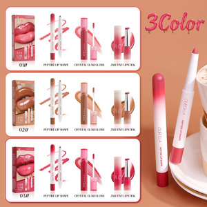 MLM customizable <b>Lip</b> Gift Box 3Pcs Matte <b>Lip</b> Liner Gloss <b>Lip</b> Glaze Shiny Lipstick Long Lasting Pigmented Hydrating <b>lip</b> gloss - Product Image 5