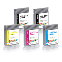 Cartouche d'encre compatible PFI-030 55 ml en 5 couleurs avec encre pigmentée de qualité photo et puce pour imprimantes Canon Imageprograf TA-20 TA-30