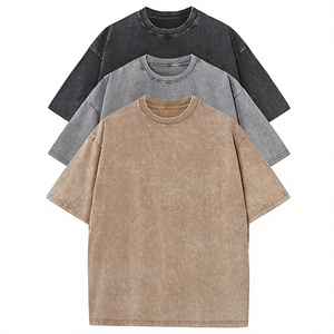 เสื้อยืดโอเวอร์ไซส์ผ้าฝ้าย 100% ล้างสีแบบแอซิดวอชสำหรับผู้ชาย-ขายส่งคุณภาพสูง เสื้อผ้าสตรีทแวร์สั่งทำได้ ระบายอากาศได้ดีและทรงพอดีตัว - Product Image 1