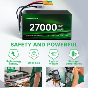 Batterie de drone CEBATTERY 27000mah 30000mah 4S 6S 8S 12S 14S 23.7V Lithium-ion haute capacité pour UAV agricoles, vol longue portée - Product Image 1