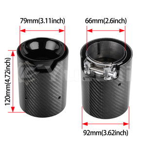 Embouts d'échappement en fibre de carbone M Performance avec logo, embout de silencieux pour <span class=keywords><strong>BMW</strong></span> E92 F30 340i 440i F87 M2 F80 M3 F20 F10 <span class=keywords><strong>F90</strong></span> - Product Image 2