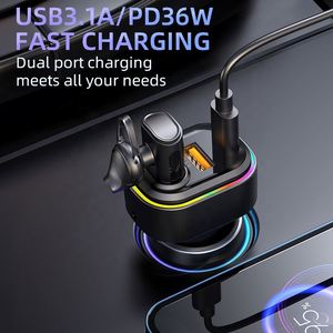 Écouteurs de voiture 2 en 1 avec adaptateur de chargeur rapide PD Microphone Casque <span class=keywords><strong>sans</strong></span> fil à réduction de bruit Écouteurs de voiture - Product Image 5