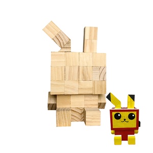 Modèle de coloriage sur le thème des animaux en bois fabriqué à la main Statues de bricolage lisses pour l'affichage à la maison Jouet d'art créatif pour cadeau de vacances - Product Image 5