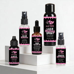Colle pour perruques invisible imperméable en bouteille noire avec logo personnalisé, adhésif à tenue extrême pour perruques - Product Image 1