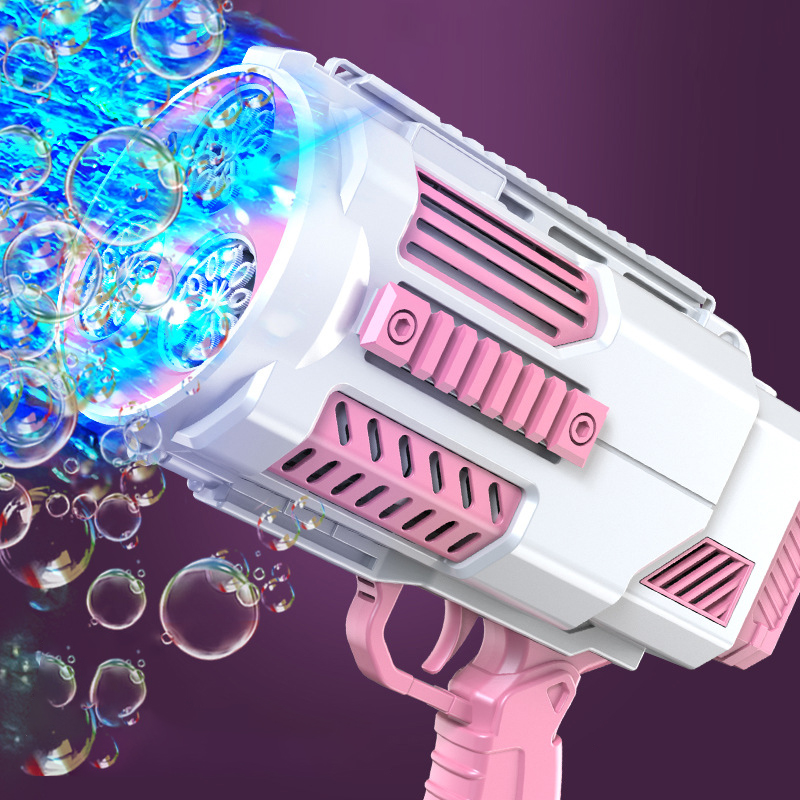 Новинка 2023, пузырьковый пистолет для детей, автоматический Электрический пузырьковый пистолет-ракета Базука с подсветкой