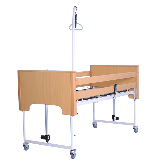 Power Electric Homecare Bed Home Care Electric Bed with 4 Anti-sliding Wooden  Cranks
