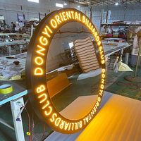 Miroir circulaire créatif, enseigne murale LED néon, boîte à lumière publicitaire, personnalisation