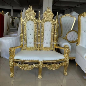 Nueva venta al por mayor nuevo diseño oro real rey <span class=keywords><strong>Luis</strong></span> II silla resina apilable Silla de fiesta - Product Image 4