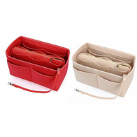 Organizer Tas Premium dari Bahan Felt, Tas Dalam Tas Multi-Kantong untuk Tas Tangan, Pembentuk Tas Tote, Tas Kosmetik, Organizer Perjalanan