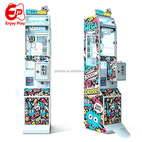 Máquina de grúa de garras mini con gabinete metálico completo, aceptador de monedas antifalsificación, personalizable, bilingüe, para zonas peatonales