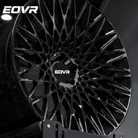 Rines EVOR de Aleación Forjada de Lujo para Auto, Diseño Cóncavo Profundo en Negro Brillante, 5x114.3 5x120 5x130 para Mercedes C8 15 18 19 20 26 Pulgadas