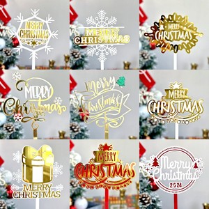 Honey And Sweetness Christmas Acrylic <b>Cake</b> Toppers Merry Christmas <b>Cake</b> <b>Decorations</b> For Holiday Baking <b>Supplies</b> - Product Image 5