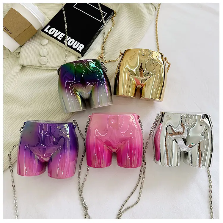 Bolsas femininas em formato de bunda, bolsas de moda boutique em cores doces prontas para enviar em 2024