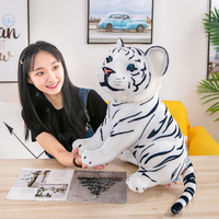 Boneka Hewan Kustom - Harimau Realistis - Boneka Hewan Berbulu - Diisi dengan Bahan Lembut - untuk Hadiah Anak-Anak