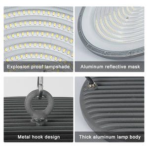 Bas <span class=keywords><strong>prix</strong></span> 100-600W IP65 conception de crochet en métal en aluminium intelligent nouvel entrepôt ufo anti-éblouissement led lumière haute baie - Product Image 6
