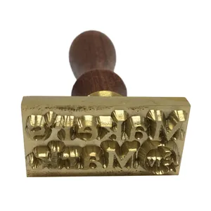 Carimbo de gelo de bronze personalizado, aço inoxidável 304, produto comestível, cabo de madeira