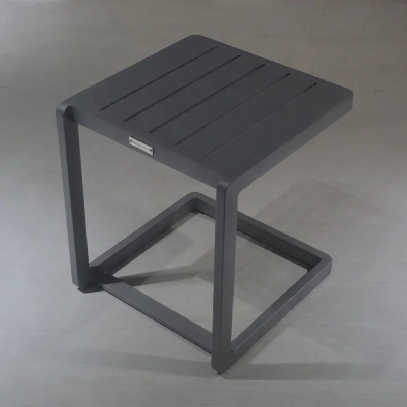 長椅子用屋外ガーデンパティオアルミニウムコーナー小さな正方形のサイドテーブル