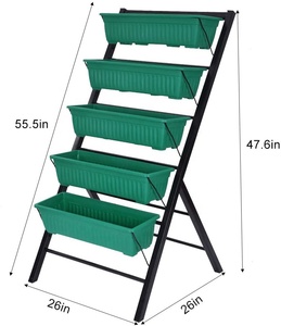 BSCI-plantador Vertical <span class=keywords><strong>de</strong></span> fresa elevada para jardín, cama <span class=keywords><strong>de</strong></span> planta <span class=keywords><strong>de</strong></span> amapola elevada, caja <span class=keywords><strong>de</strong></span> Metal independiente <span class=keywords><strong>con</strong></span> 5 contenedores - Product Image 2