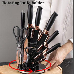 White Luxury Professional Chef <b>Block</b> Set 67-Layer Damascus Steel Serrated Edge Kitchen Cooking Knives <b>Acrylic</b> Stand Disposable - Product Image 6