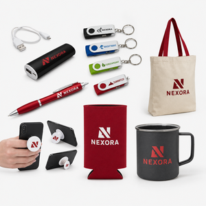 Ensemble promotionnel de campagne marketing : articles de fête portables imprimés numériquement avec poignée de téléphone et sacs fourre-tout - Product Image 1