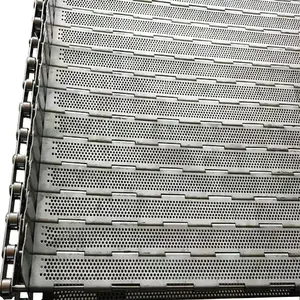 SS304 Hot Treatment Tunnel Oven Food Conveying Plate Link Wire Mesh Conveyor Belt