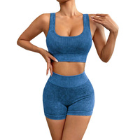 Ensemble de vêtements de yoga à séchage rapide, veste de sport antichoc pour activités de plein air, short de yoga taille haute et moulant pour femmes