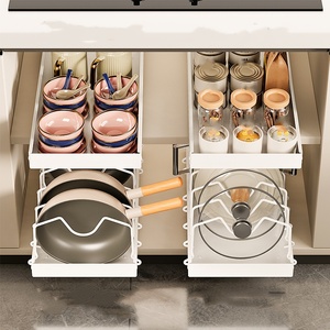 समायोज्य टिकाऊ धातु भंडारण रैक आयोजक रसोई बाथरूम के लिए अलग-अलग कवर - Product Image 2