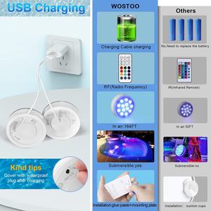 Lampes LED submersibles rechargeables avec télécommande RF, étanches IP68, pour bassin, piscine, aquarium, décoration de fête, extérieur - Product Image 2