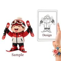 Juguete de Vinilo Personalizado Weimeitoy con Personaje de Esquí Kawaii, Ecológico, Escala 1/60, Unisex, Adorno Decorativo para Deportes de Invierno