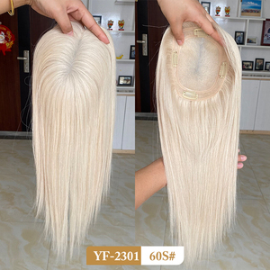 Extensiones de Cabello Humano Europeo al por Mayor, Clip en Extensiones de Cabello Rubio, Extensiones de Cabello Humano con Encaje Rubio 5x6, Base Mono Toupee para Mujer - Product Image 1