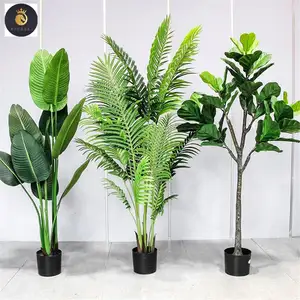 Yapay bitki üreticisi yapay saksı bitkileri ağaçları Bonsai kauçuk plastik ağaç yaprak dekoratif kapalı tropikal bırakır