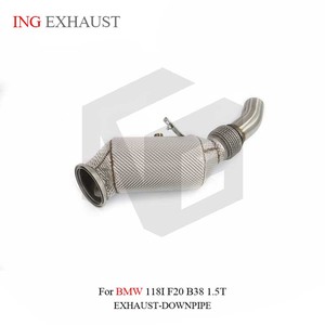 Tubo de bajada de acero inoxidable de escape de venta directa de fábrica <span class=keywords><strong>ING</strong></span> con escudo térmico para BMW 118i F20 B38 1,5 T accesorios para automóviles - Product Image 3
