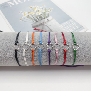 LC202503326 all'ingrosso Lucky macramè corda intrecciata <span class=keywords><strong>cuore</strong></span> intrecciata per bracciale alla moda alla moda in acciaio inox regalo - Product Image 1