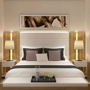 Ensemble de meubles d'hôtel Design salon chambre salle de bains panneau moderne en bois sans scintillement ensemble de chambre à coucher E1 Standard